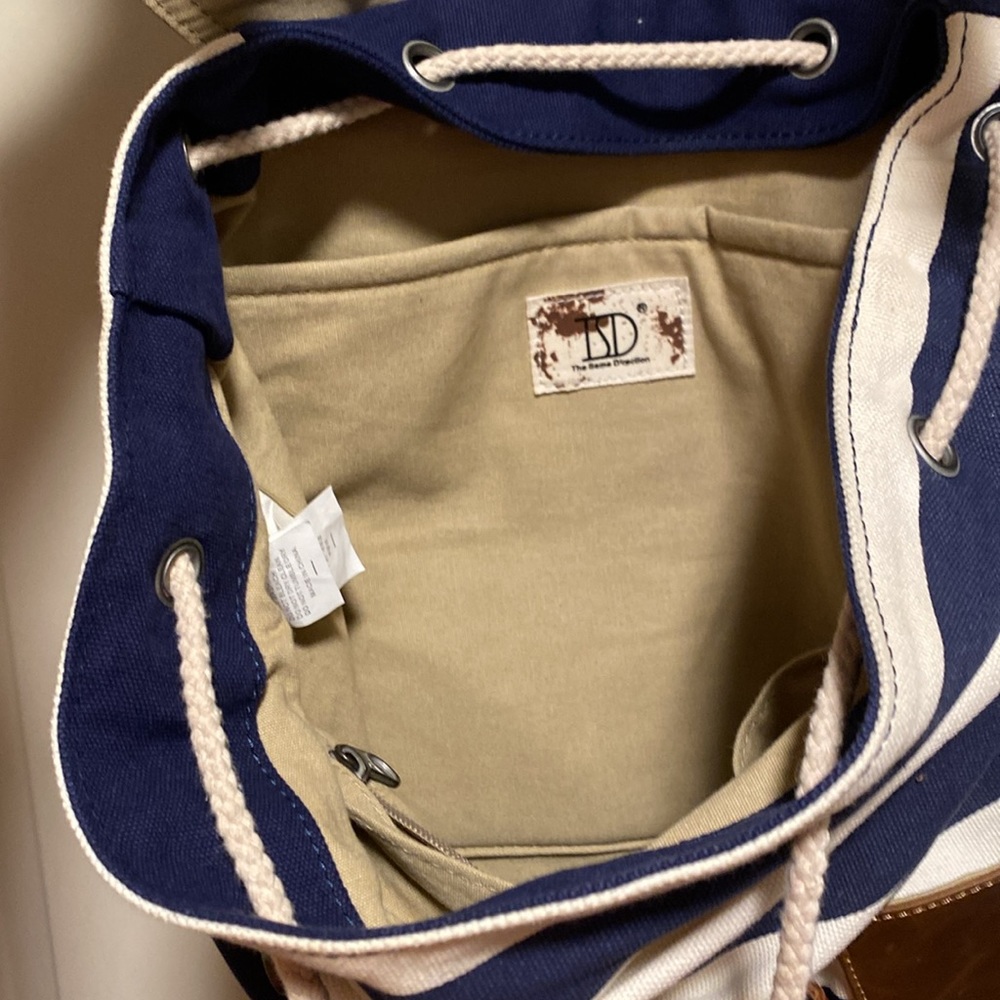 The Same Direction Nautical Blue Striped Backpack - Picture 6 of 11